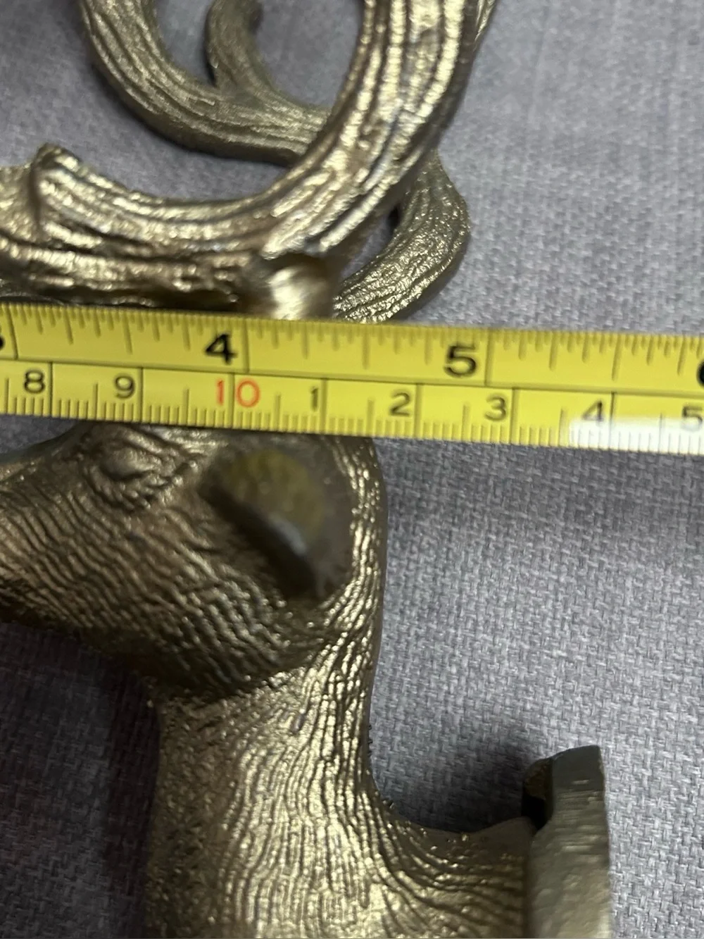 Vtg Cast Brass Stag Deer Head Wall Hook Equestrian Lodge Decor #06152610
